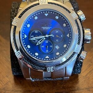 Invicta Bolt Zeus Blue Dial Silver Chronograph Watch 27847
